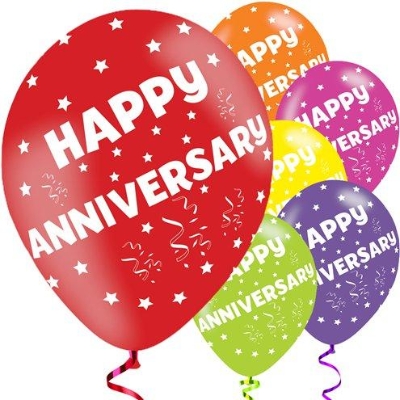 Anniversary Bundle of flowers, chocolates, bubbly and balloon.